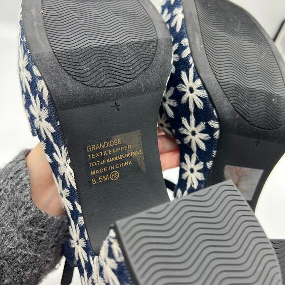 Pop Womens Grandiose Heeled Sandals Blue White Size 8.5M - Picture 9 of 10